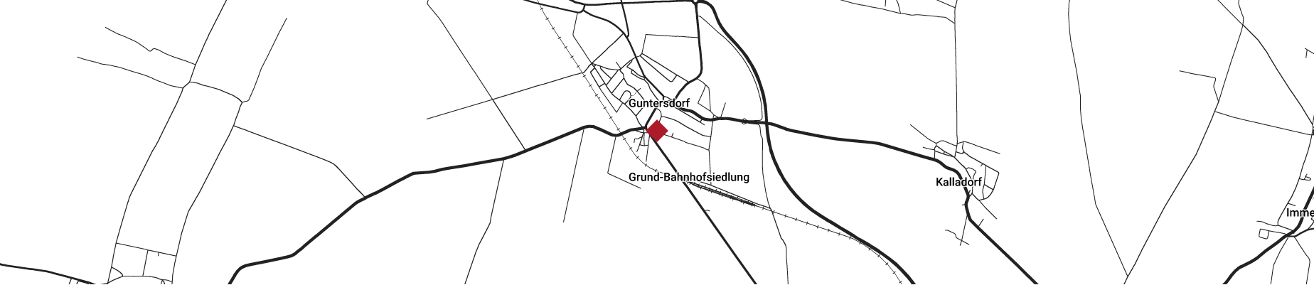 Landkarte von Guntersdorf mit dem Theater Westliches Weinviertel